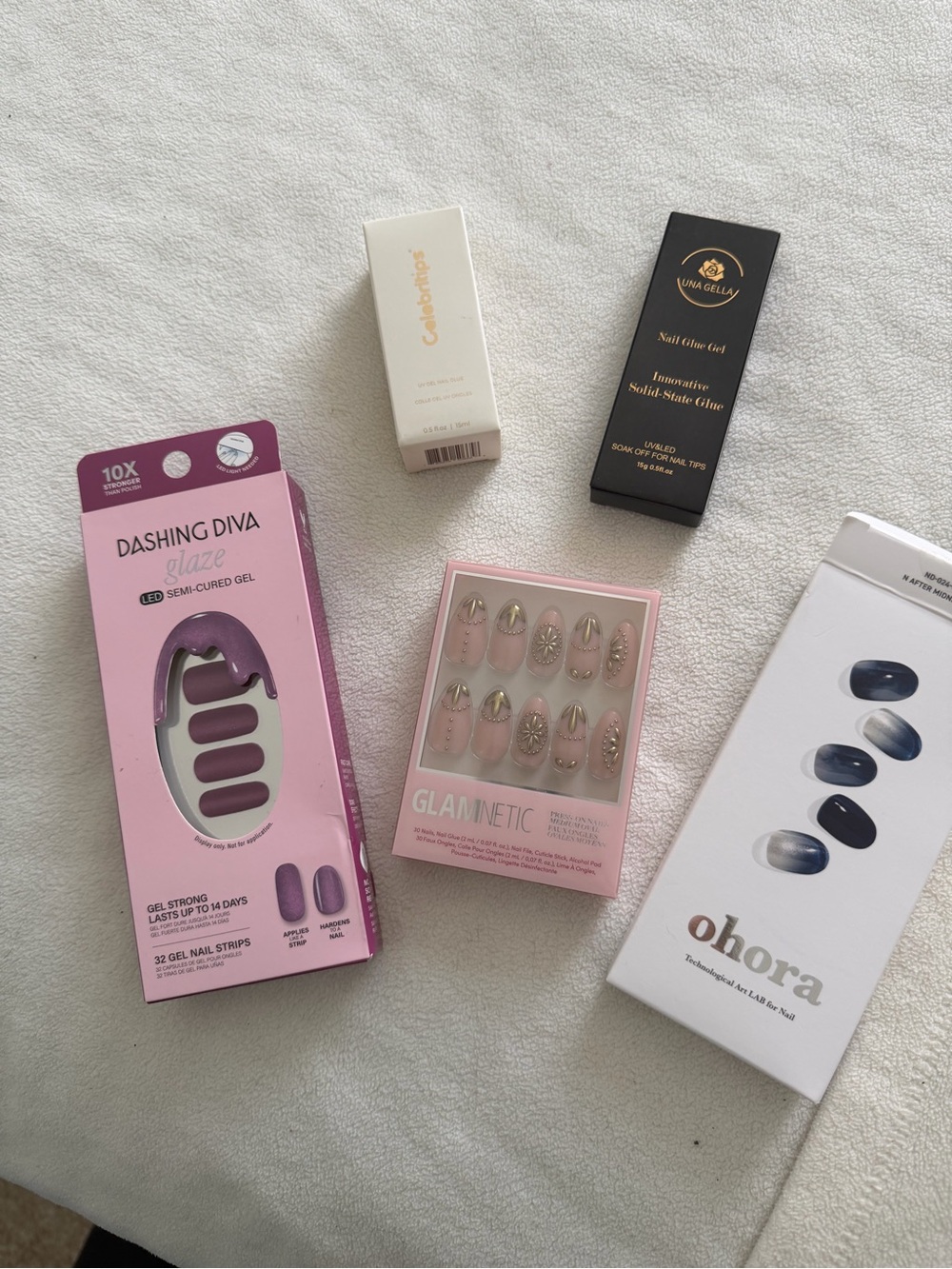 Assorted Press-On & Gel Nail Kits with Adhesive